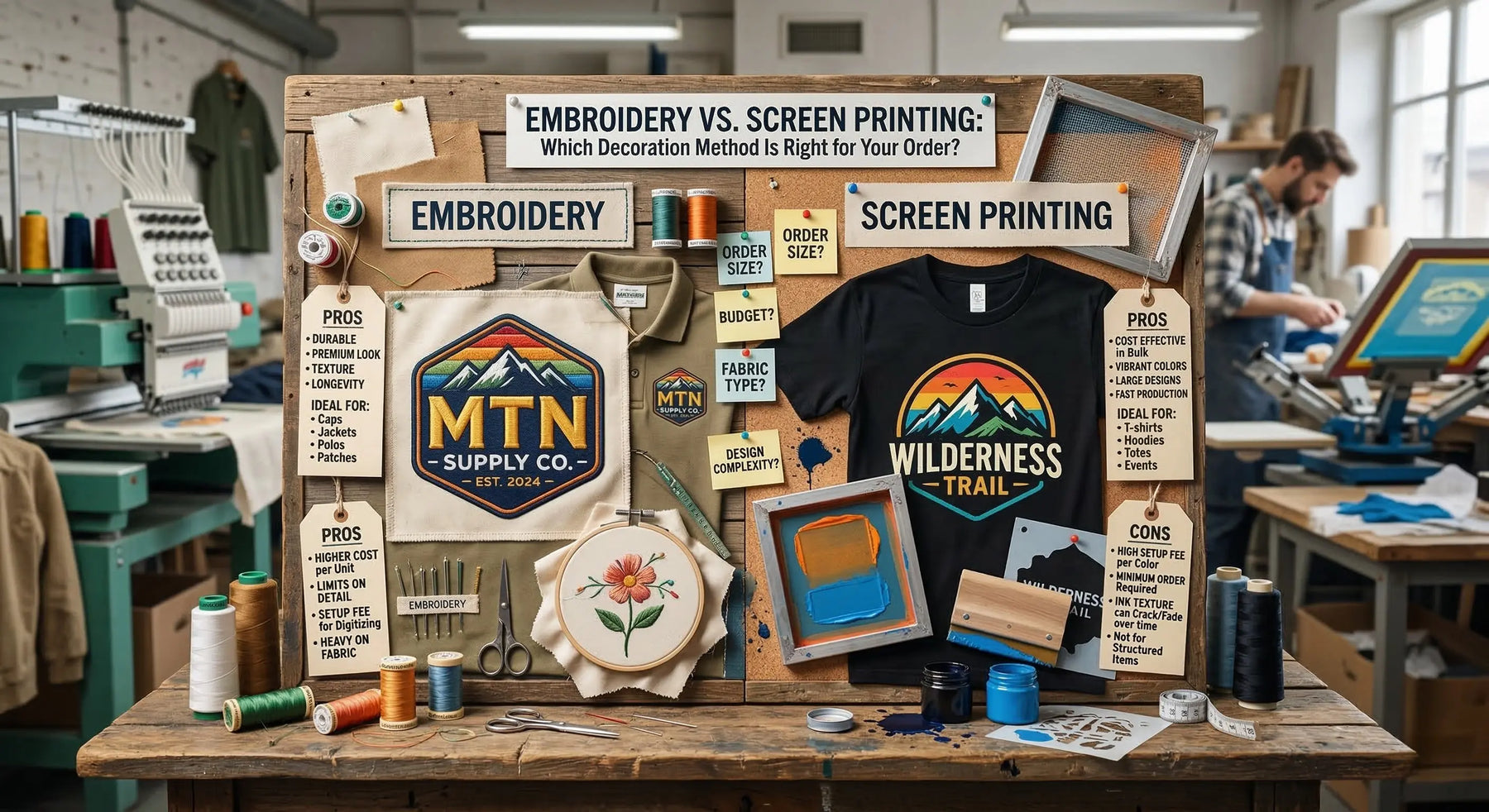 Embroidery vs Screen Printing for Apparel