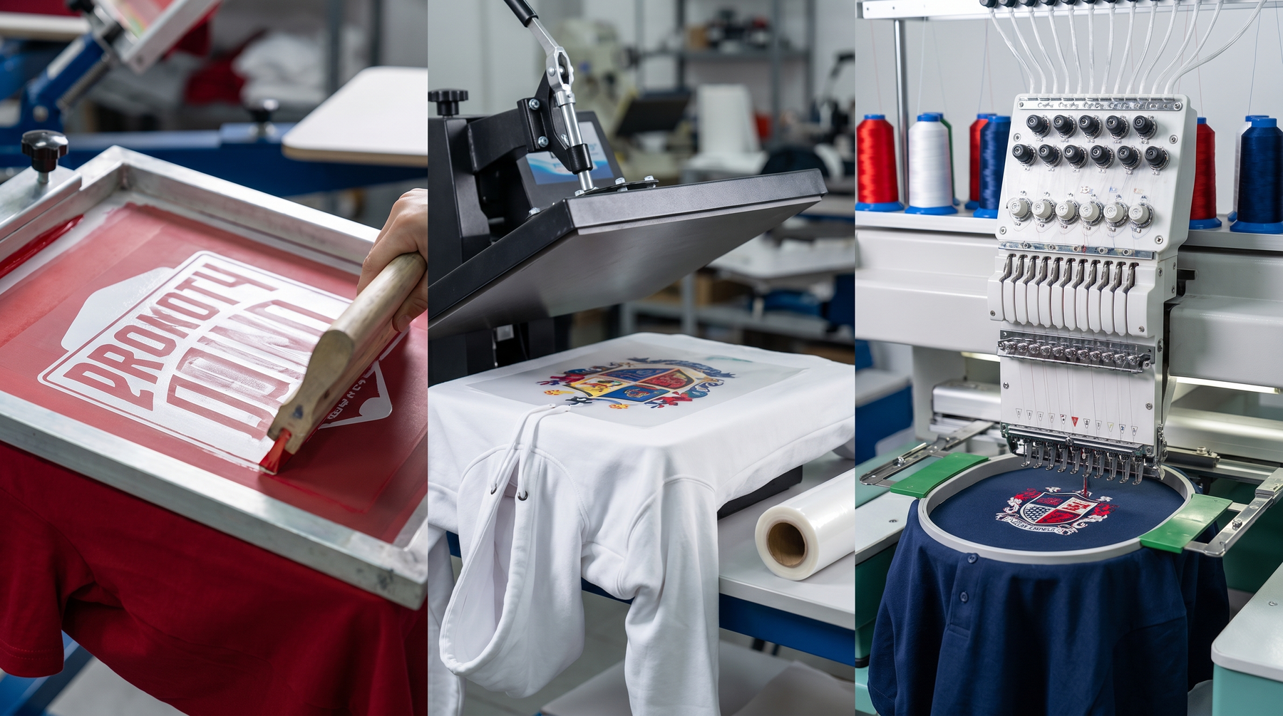 Screen Printing vs DTF vs Embroidery