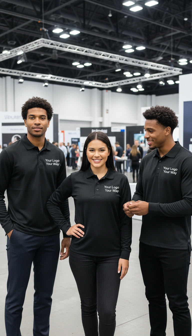 Men's CrownLux Performance® Plaited Long Sleeve Polo - DG20L image 4