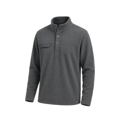 CBcorporateWoodland Fleece Mens Snap Pullover Jacket - MCO00103 — Custom Printed — Budget Promotion