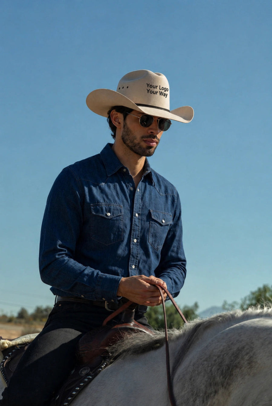 Ivory Straw Stampede Hat - White