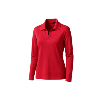 S&SWomen's CrownLux Long Sleeve Polo - DG20LW — Custom Printed — Budget Promotion