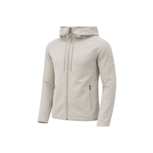 SanmarDRYFRAME® DRY TECH WATER RESISTANT FLEECE FULL ZIP HOODED JACKET. DF7655 Glacier Heather / S — Custom Printed — Budget Promotion