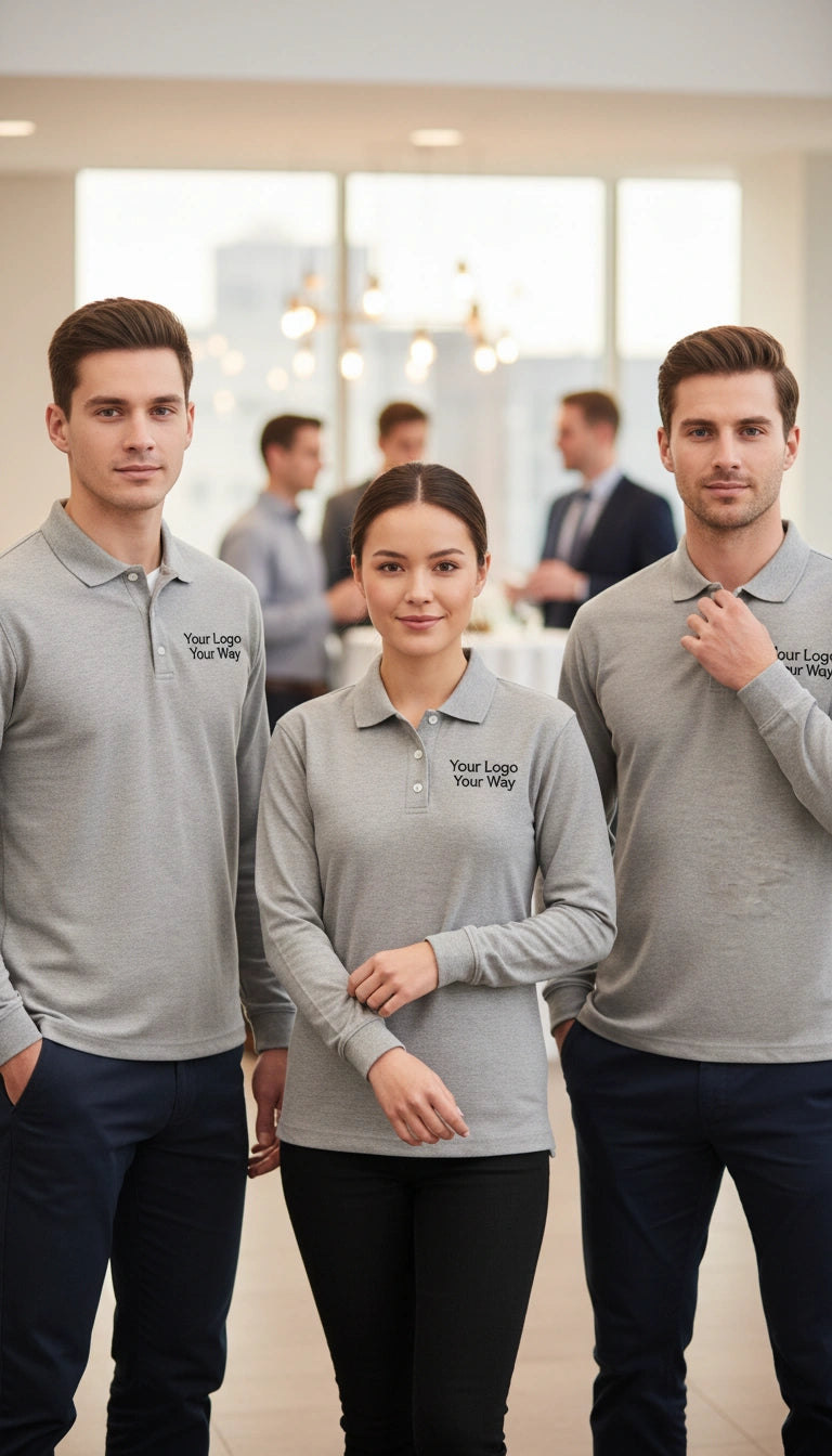 Men's Pima Piqué Long Sleeve Polo - D110 image 4