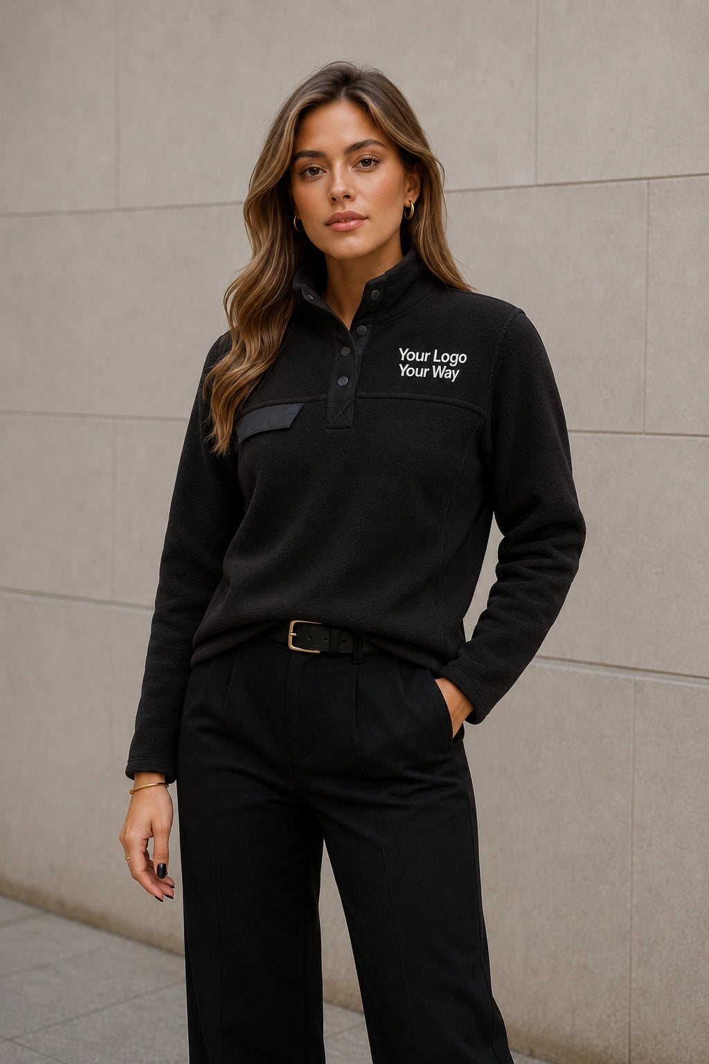 Woodland Fleece Womens Snap Pullover Jacket - LCO00087 image 4
