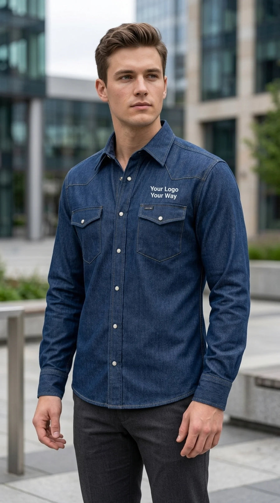 Wrangler Indigo Denim Men's Shirt - Indigo Denim / S