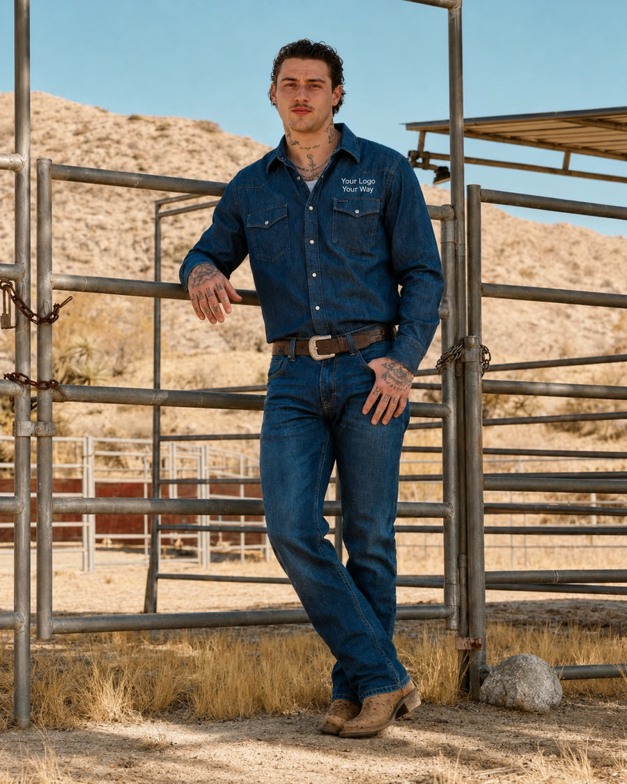 Wrangler Indigo Denim Men's Shirt - Indigo Denim / S