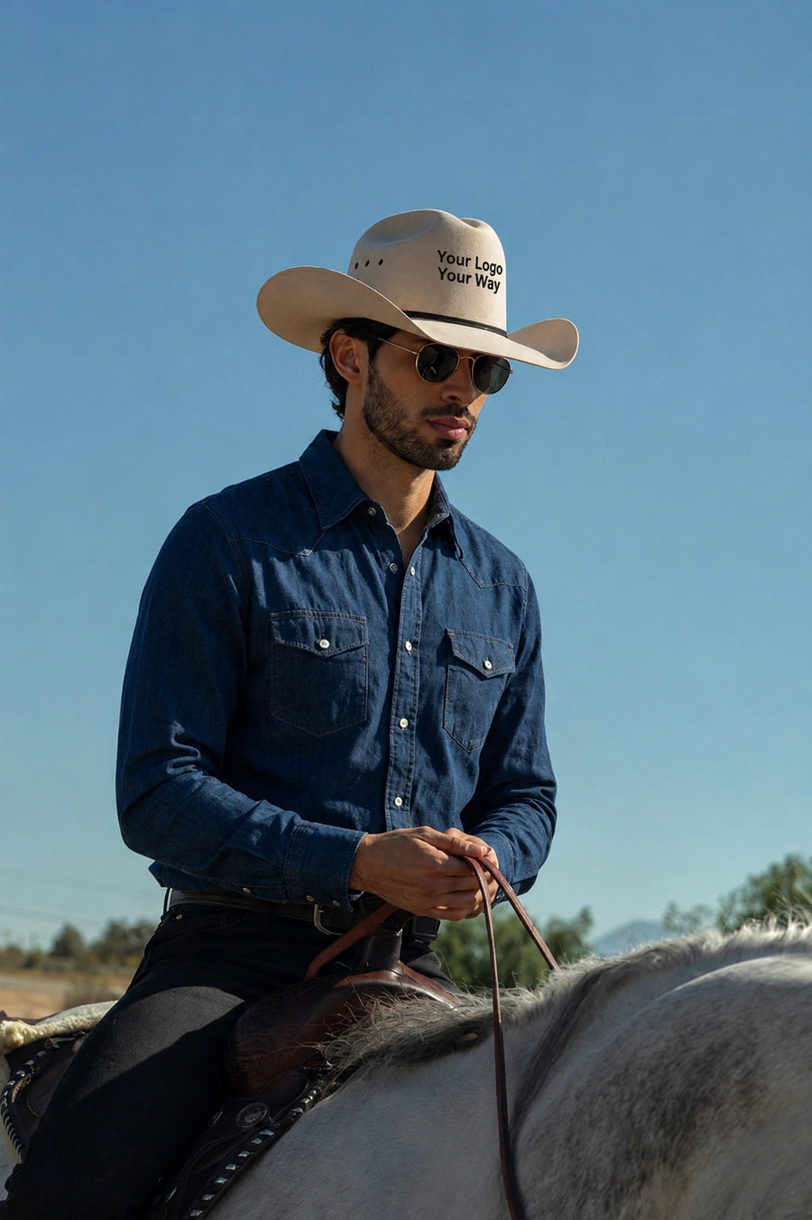 Ivory Straw Stampede Hat - White