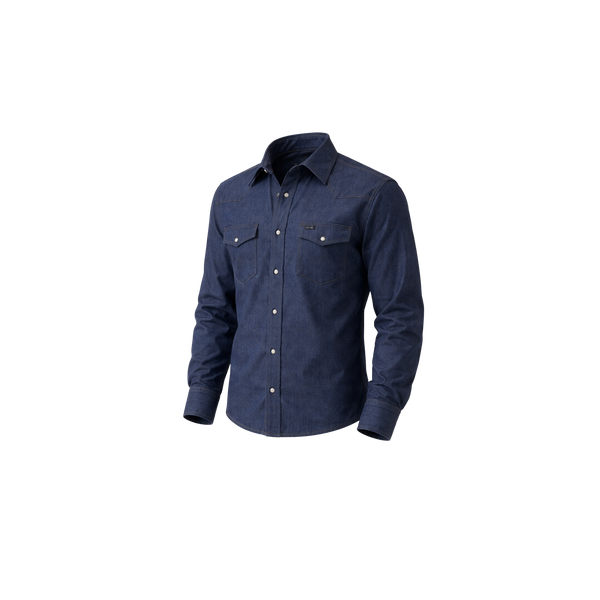 Budget PromotionWrangler Indigo Denim Men's Shirt — Custom Printed — Budget Promotion