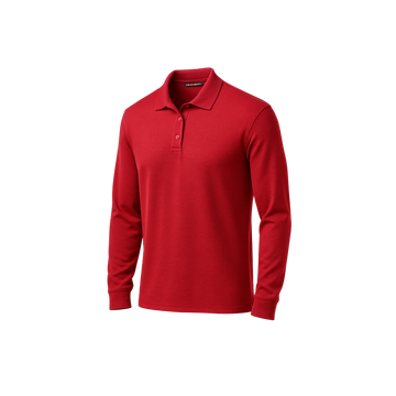 S&SMen's CrownLux Performance® Long Sleeve Polo - DG20L — Custom Printed — Budget Promotion