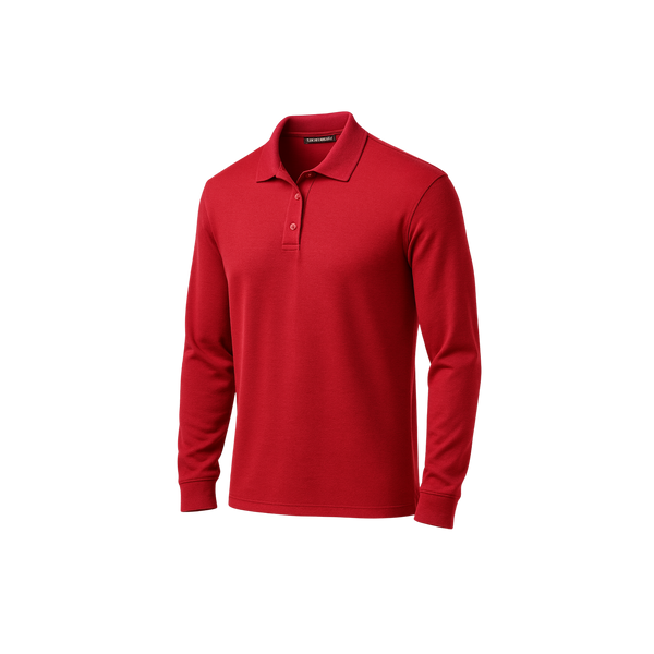 Men's CrownLux Performance® Plaited Long Sleeve Polo - DG20L