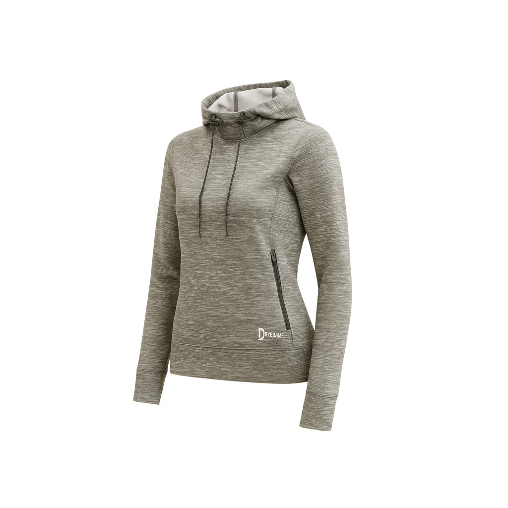 DRYFRAME® DRY TECH WATER RESISTANT FLEECE LADIES' PULLOVER HOODIE. DF7656L image 1