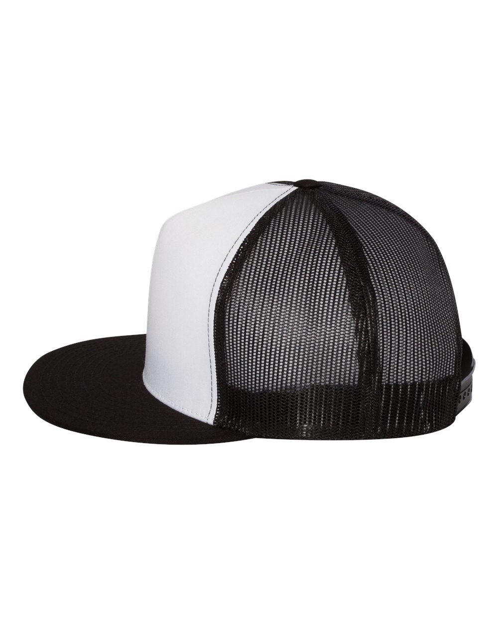 Black/White Hat Flat Bill